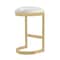Manhattan Comfort Aura Bar Stool in White and Polished Brass, PK2 2-BS006-WH - alternate 5
